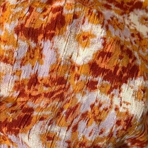 Women's Floral Top - Orange and White
